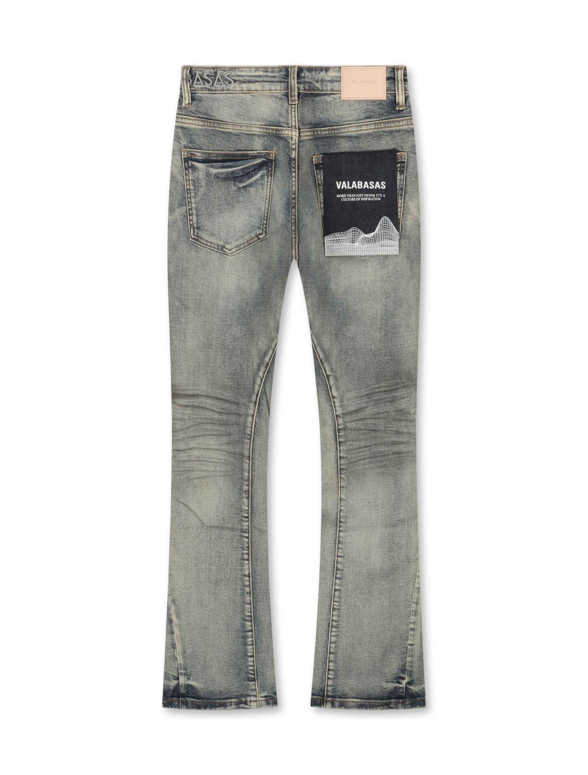 Valabasas Fax Stacked Jeans - Light Blue Washed