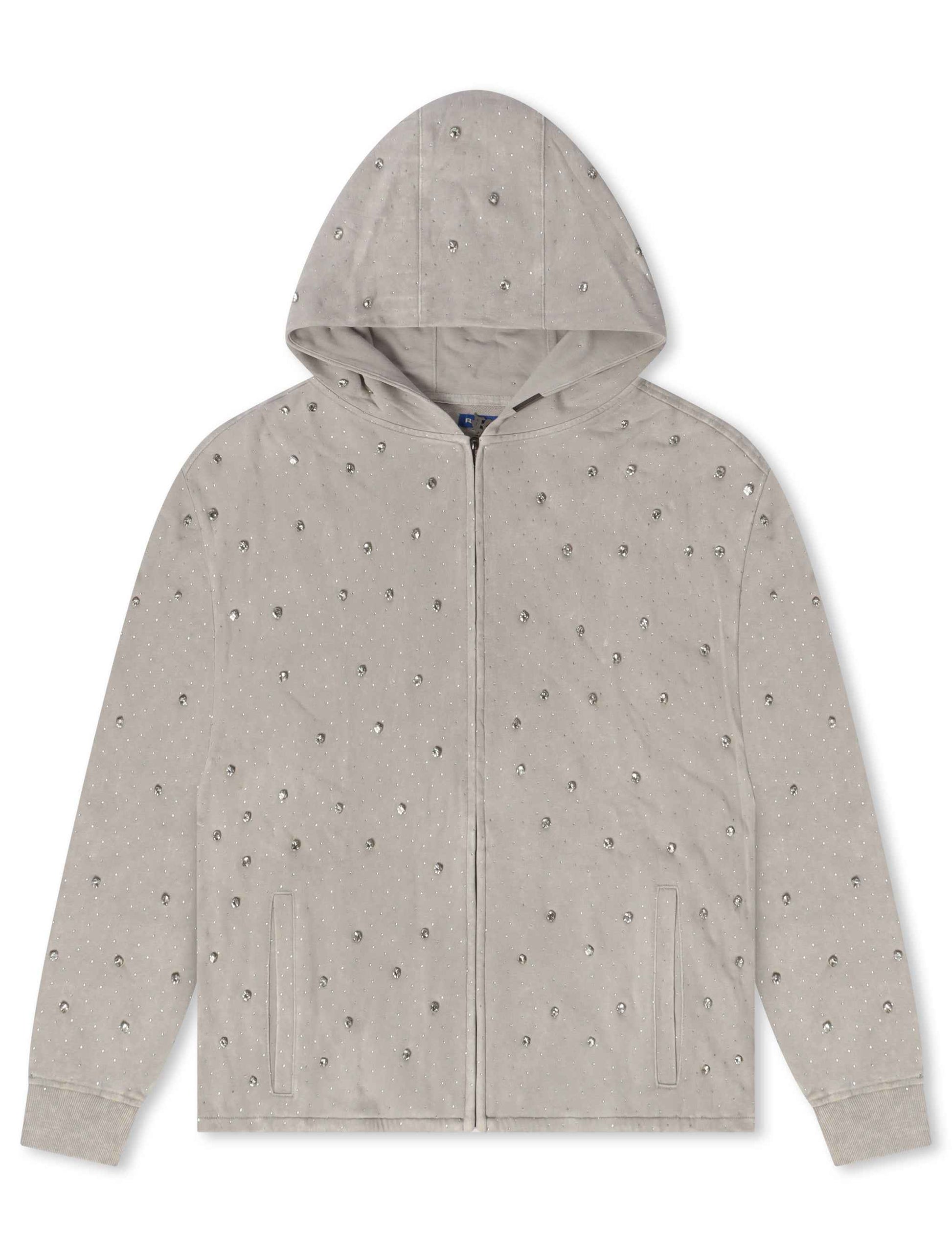 Rebel Denim Diamond Hoodie - Grey