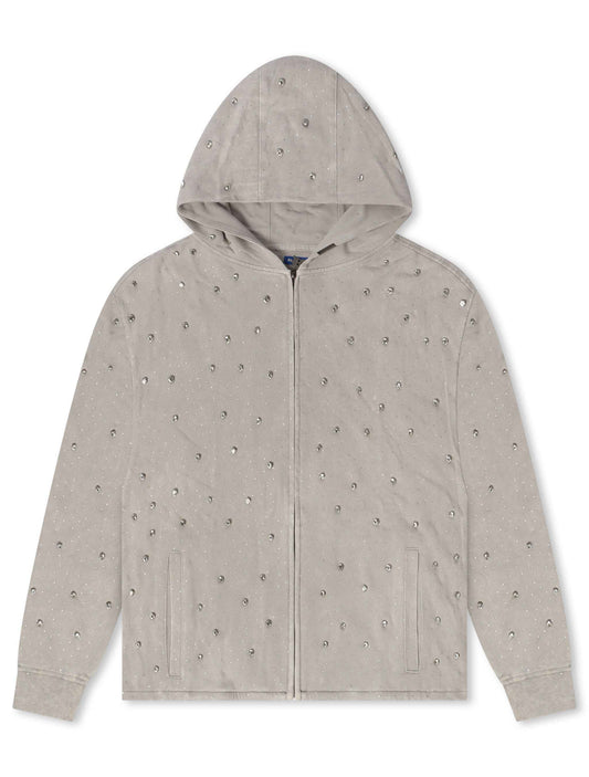 Rebel Denim Diamond Hoodie - Grey