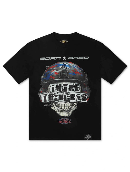 Hasta Muerte AJ4 Trench Skull Tee - Black