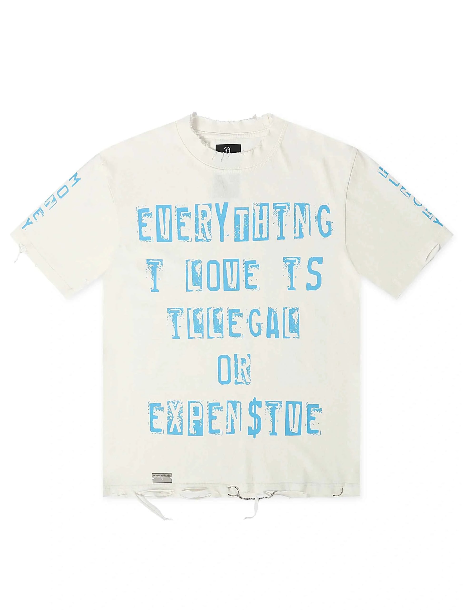 November Reign Everything I Love Hand Shredded Tee - White