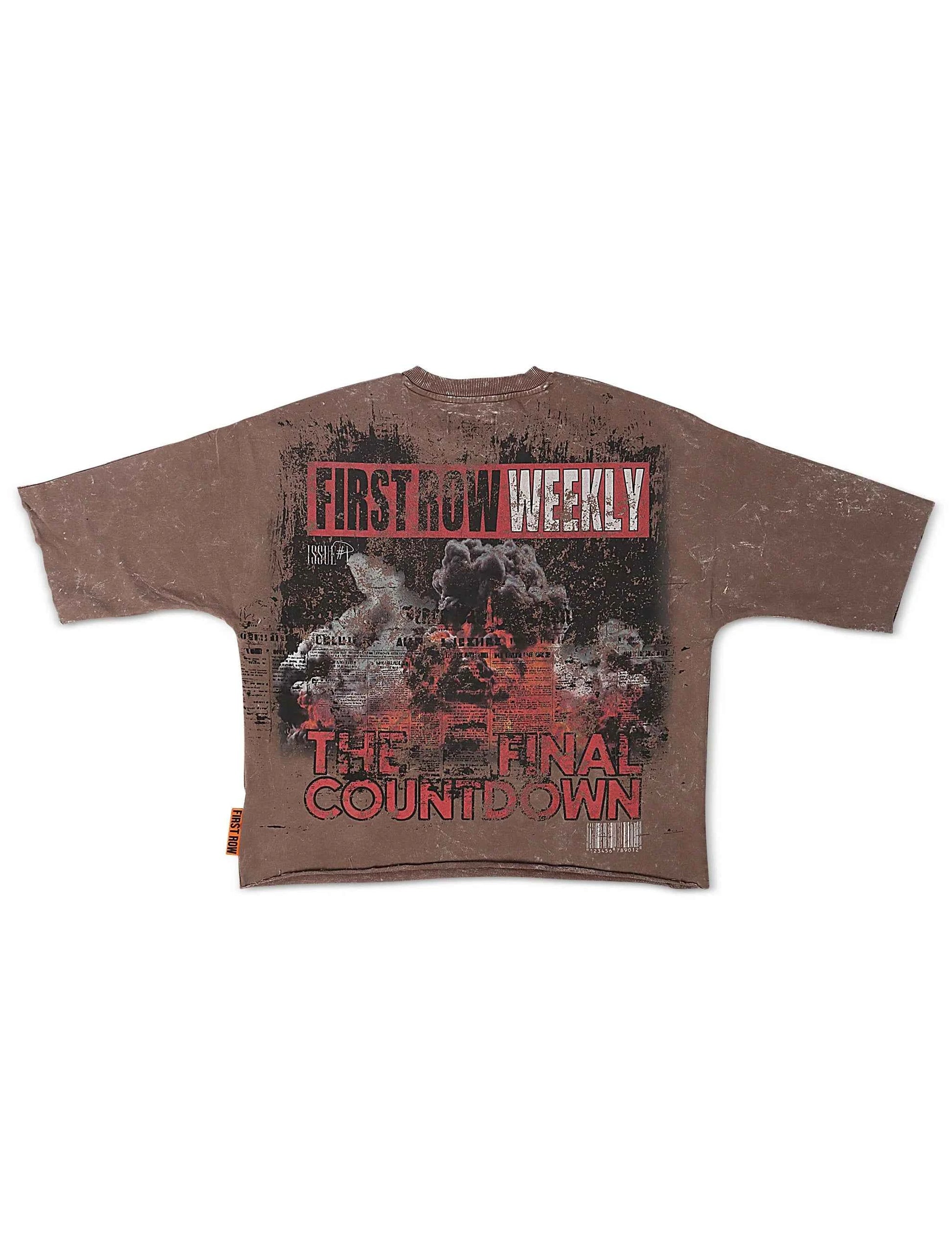 First Row Countdown Cropped Tee - Caffe