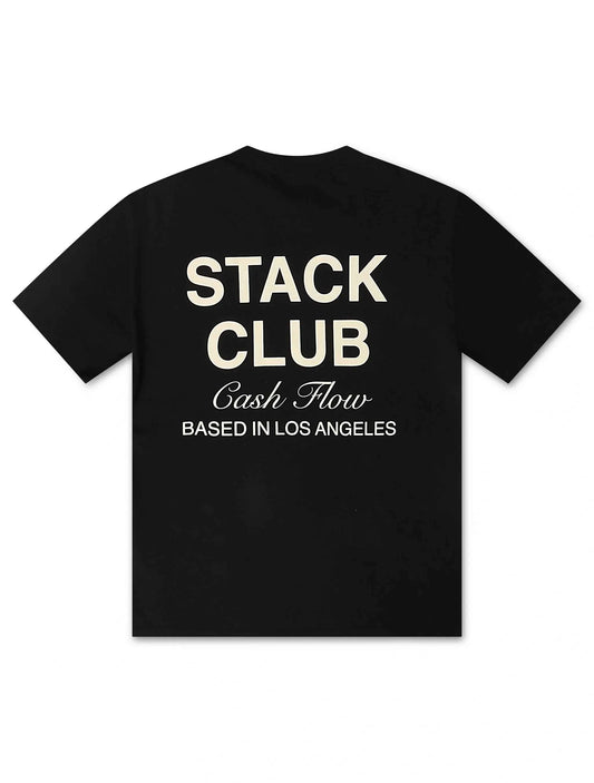 Stack Club Cash Flow Heavyweight Tee - Black/Cream