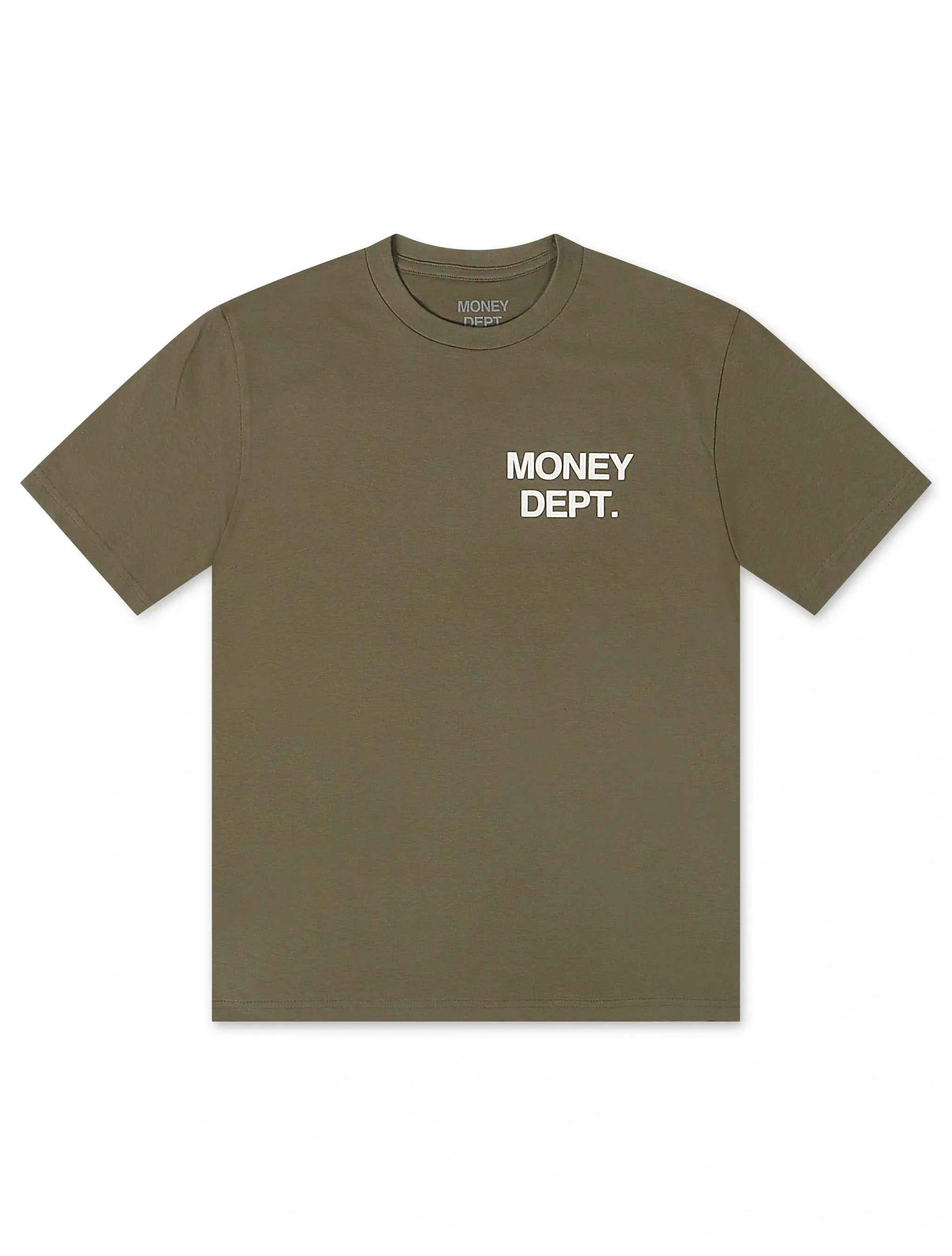 Money Dept. Los Angeles Heavyweight Tee - Light Olive/White
