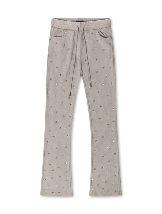 Rebel Denim Diamond Stacked Sweatpants - Grey