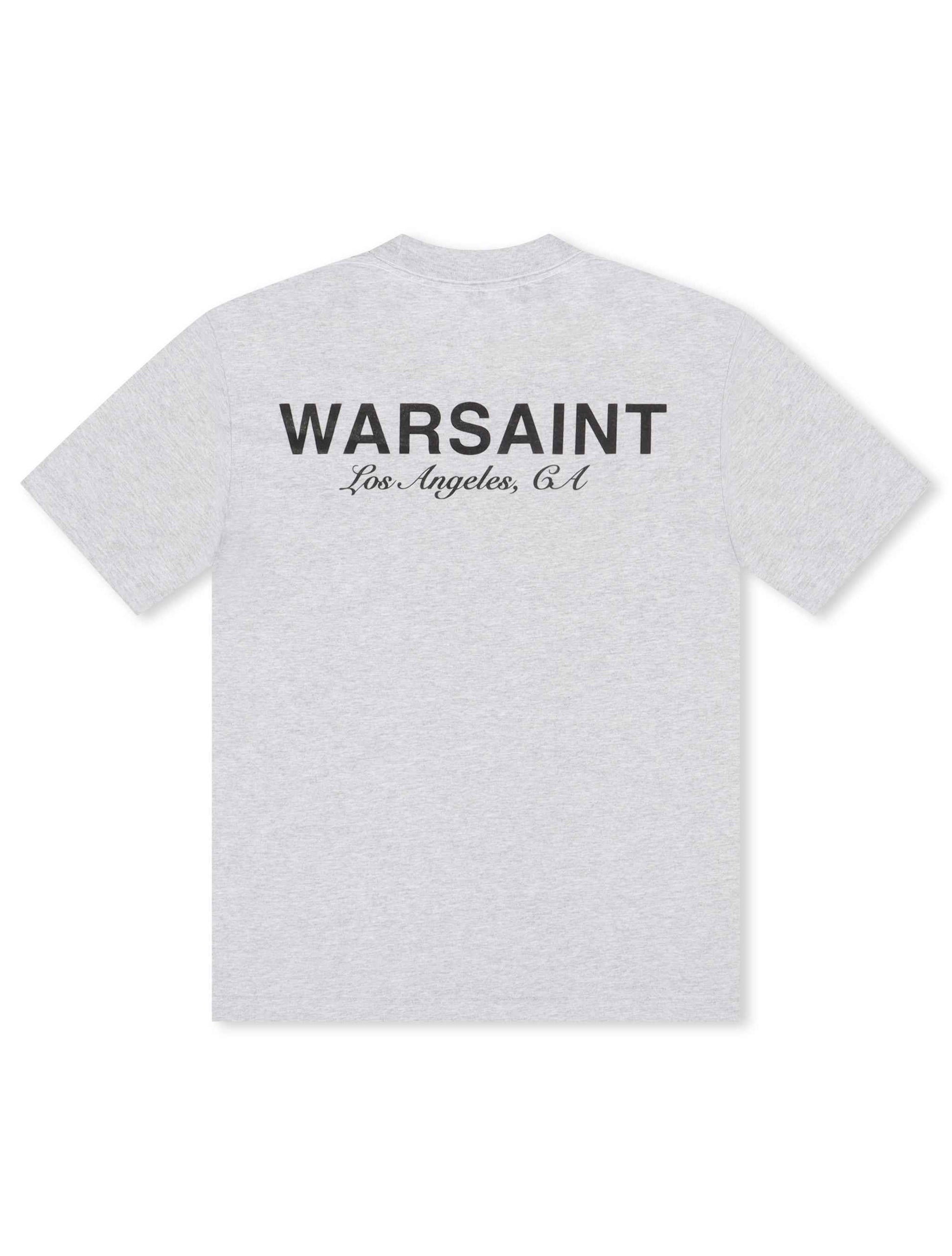 Warsaint Script Tee - Heather Grey