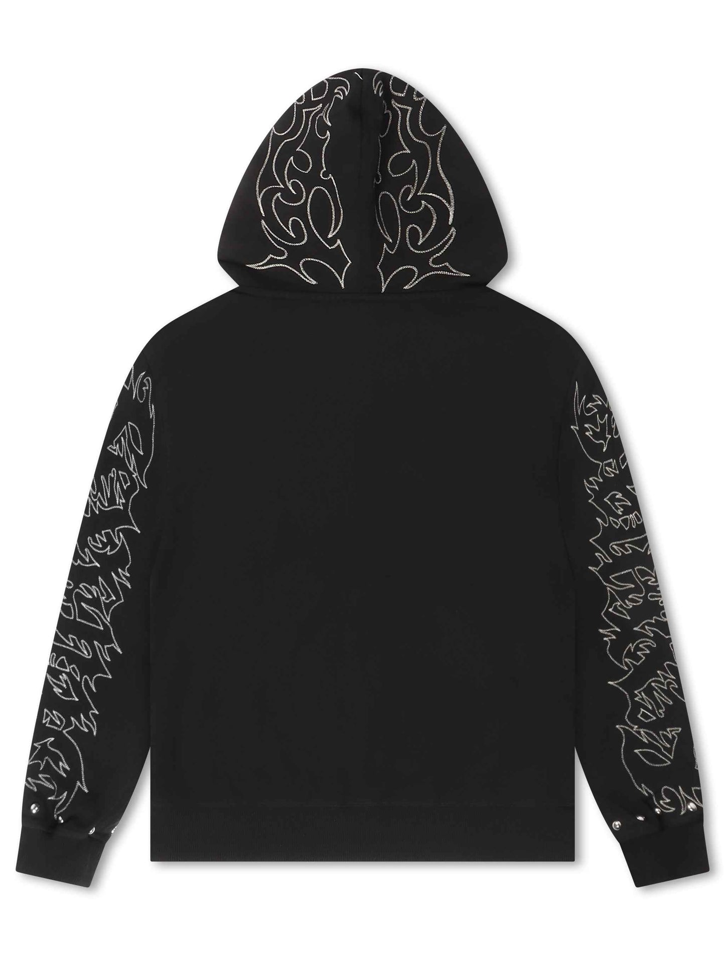Revenge Tribal Skull Studded Zip-Up - Black/Silver