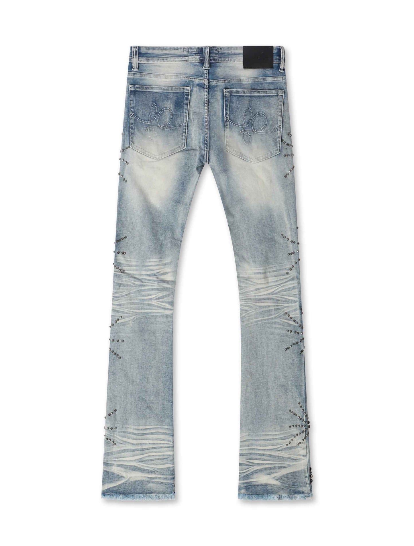 Frost Originals All Over Rhinestone Stacked Jean - Light Wash