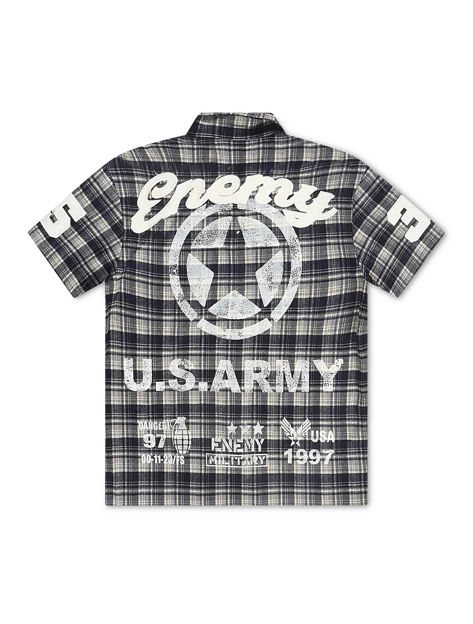 N.M.E NYC No Mercy Flannel Overshirt - Blue