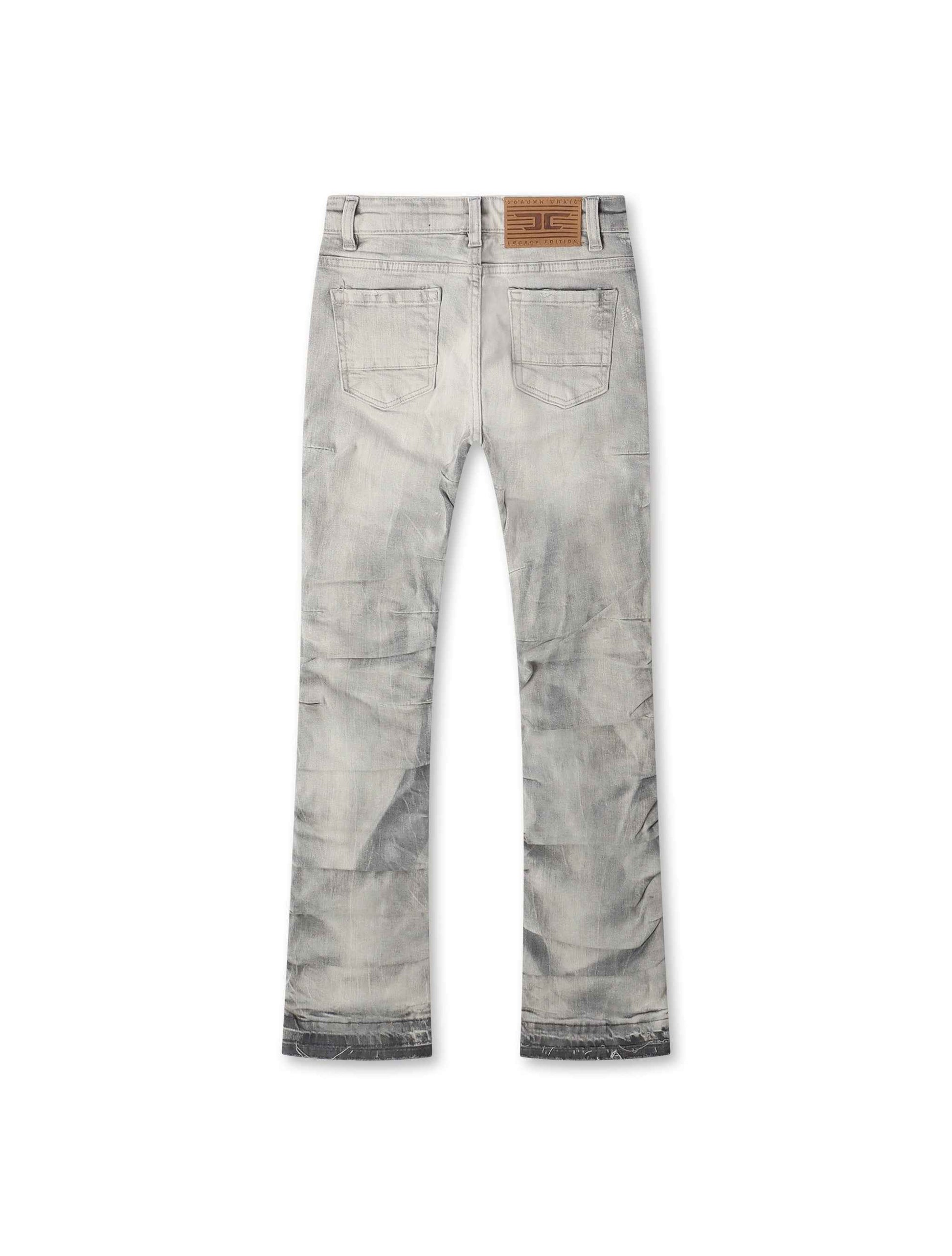 Jordan Craig Kids Pleated Side Seam Shredded Jeans - Arctic Grey