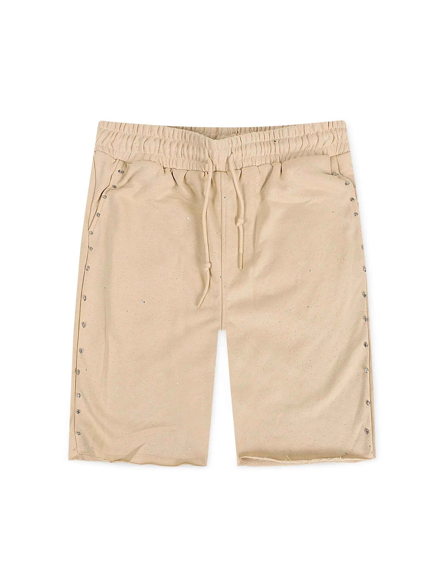 Bkys Rhinestone Shorts - Beige