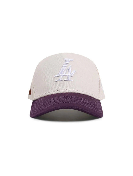 Reference Mens Paradise LA Hat - Cream/Purple