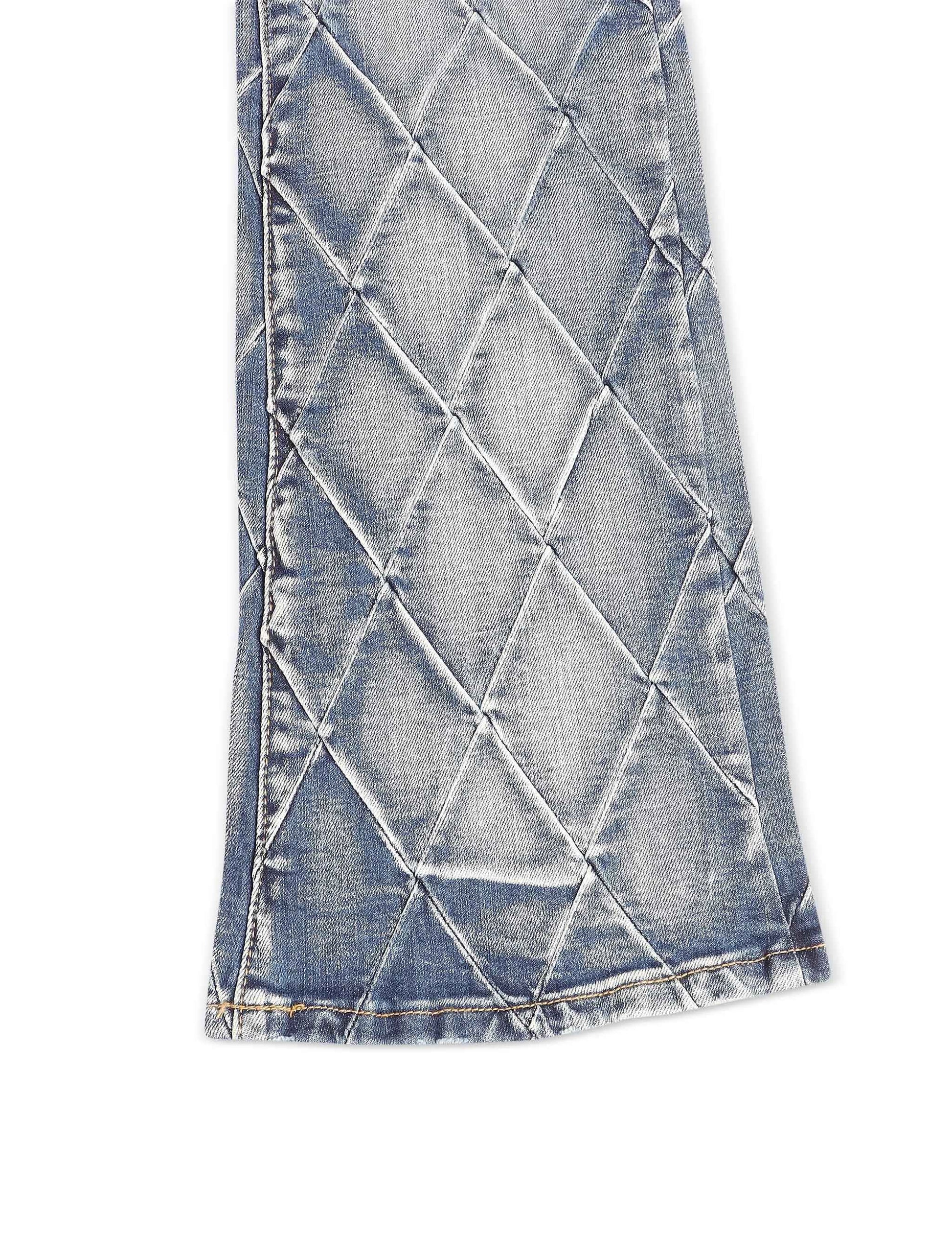 Valabasas Tire Stacked Jeans - Blue Washed