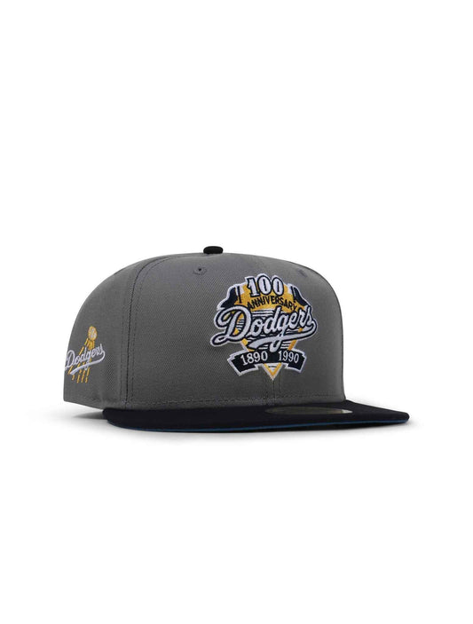 New Era 5950 Dodgers 100Th Anniversary Hat - Misty Morning/Navy