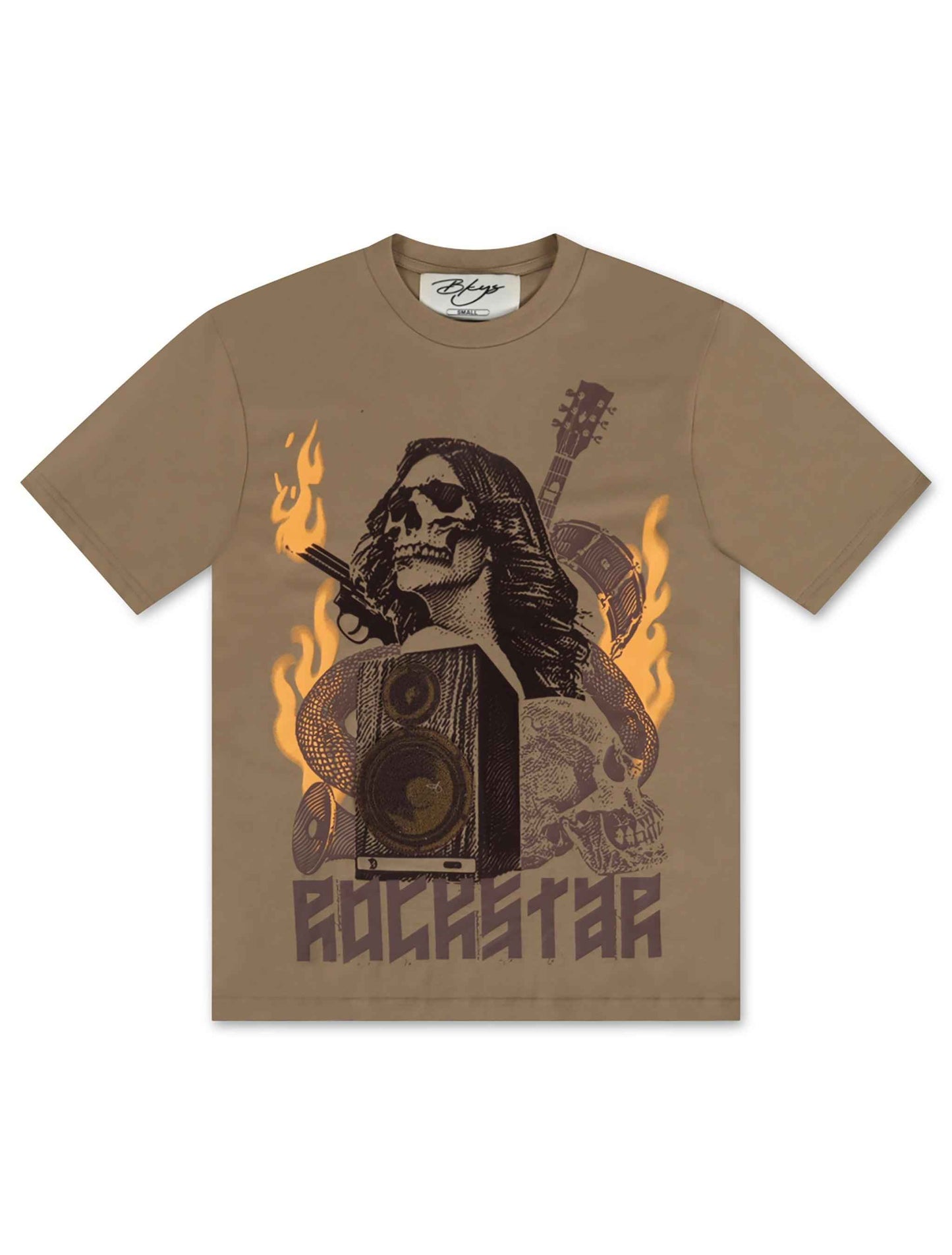 Bkys Rockstar Oversized Tee - Brown