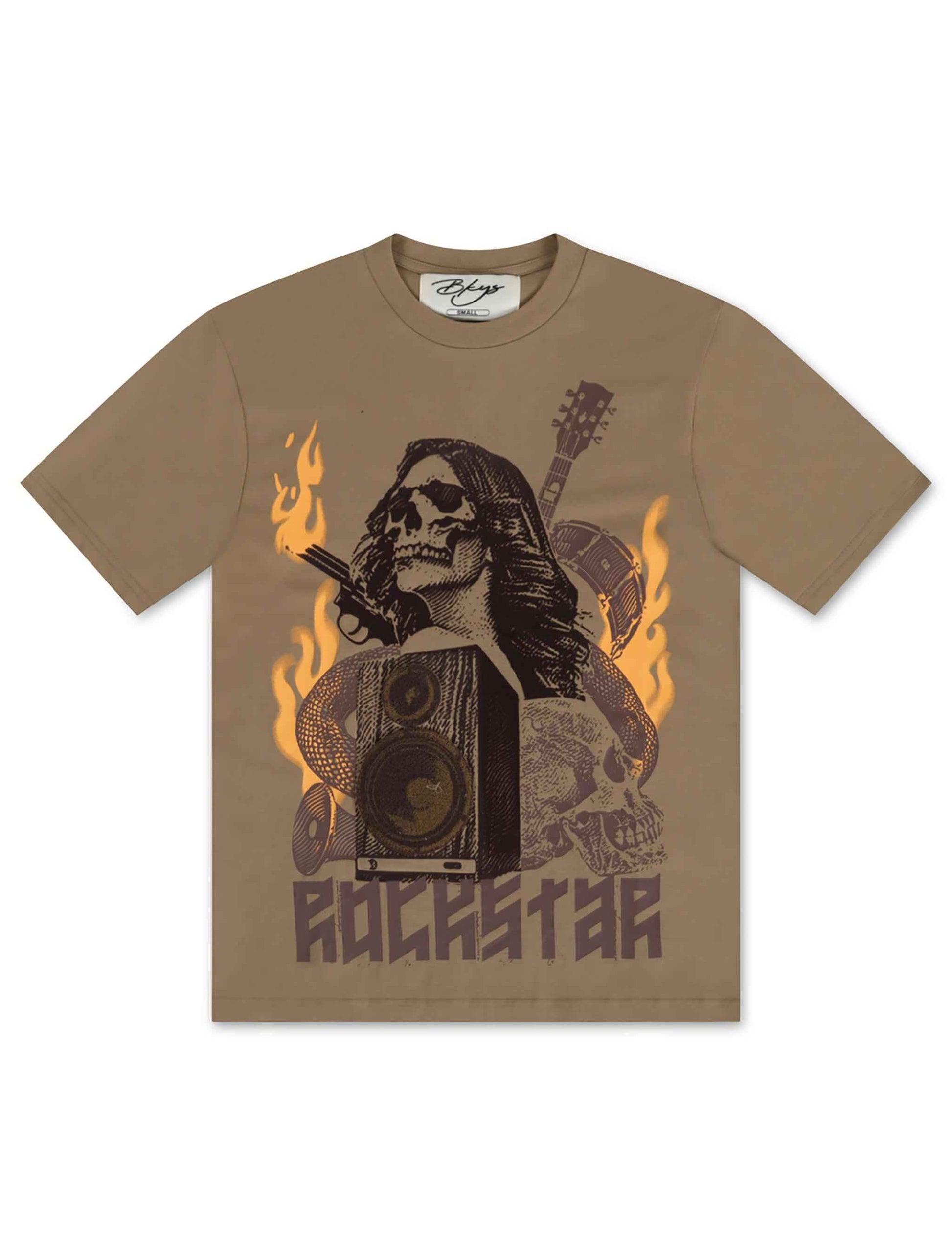 Bkys Rockstar Oversized Tee - Brown