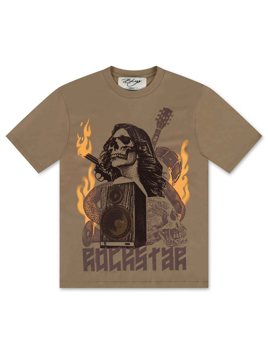 Bkys Rockstar Oversized Tee - Brown