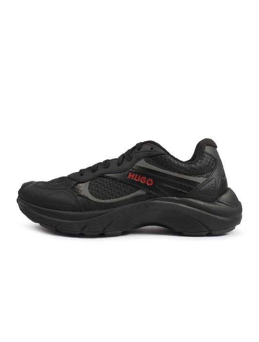 Hugo Boss Mens Trainers Leather Mesh - Black