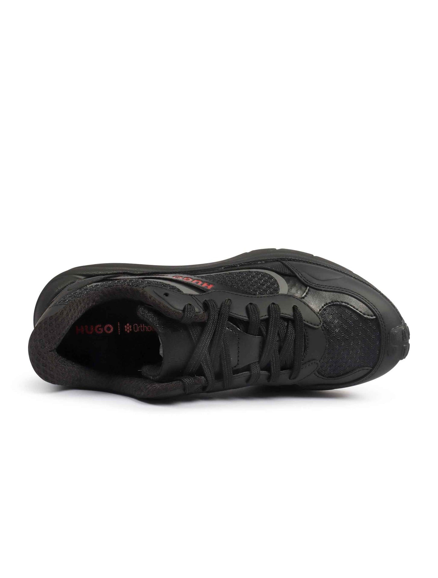 Hugo Boss Mens Trainers Leather Mesh - Black