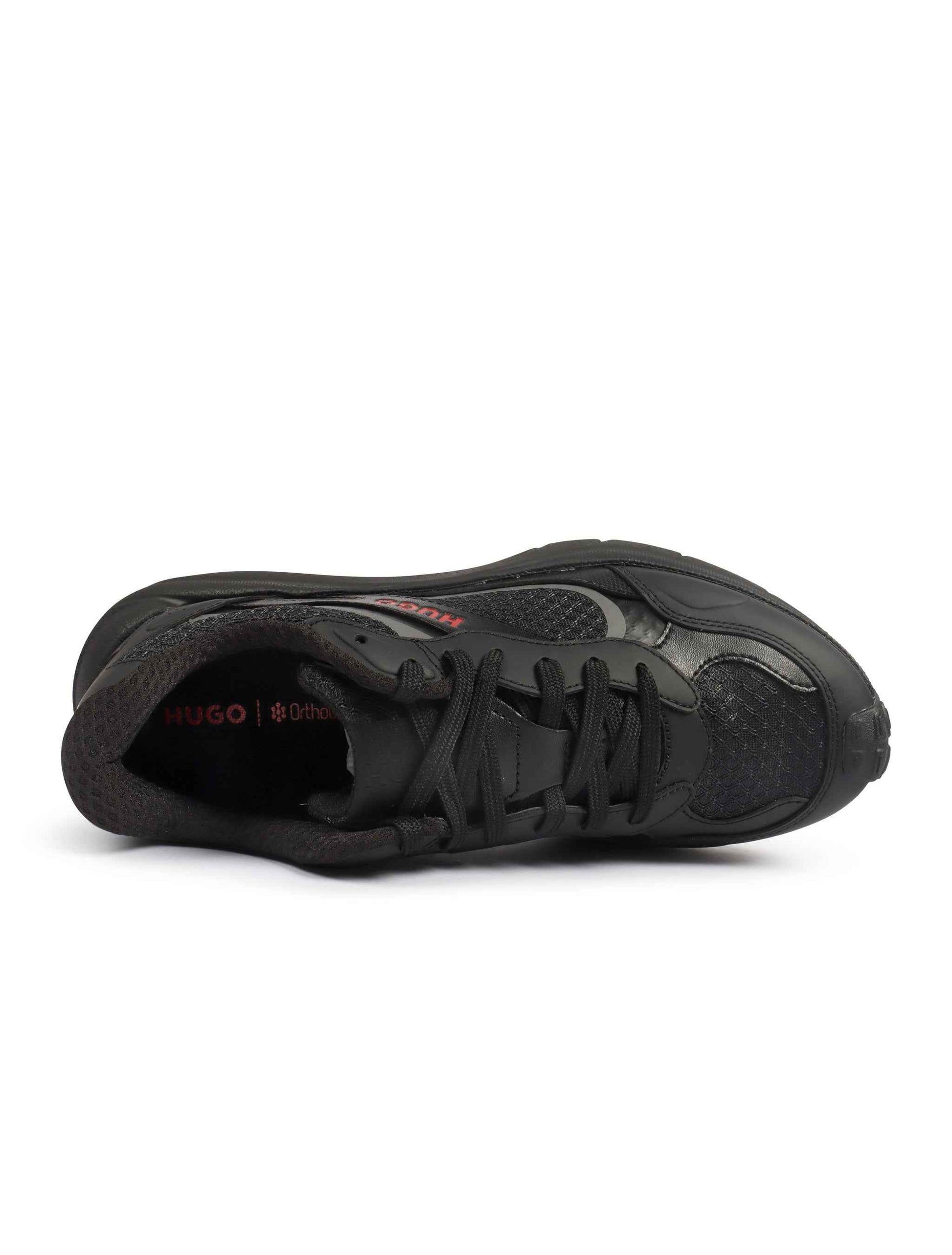 Hugo Boss Mens Trainers Leather Mesh - Black