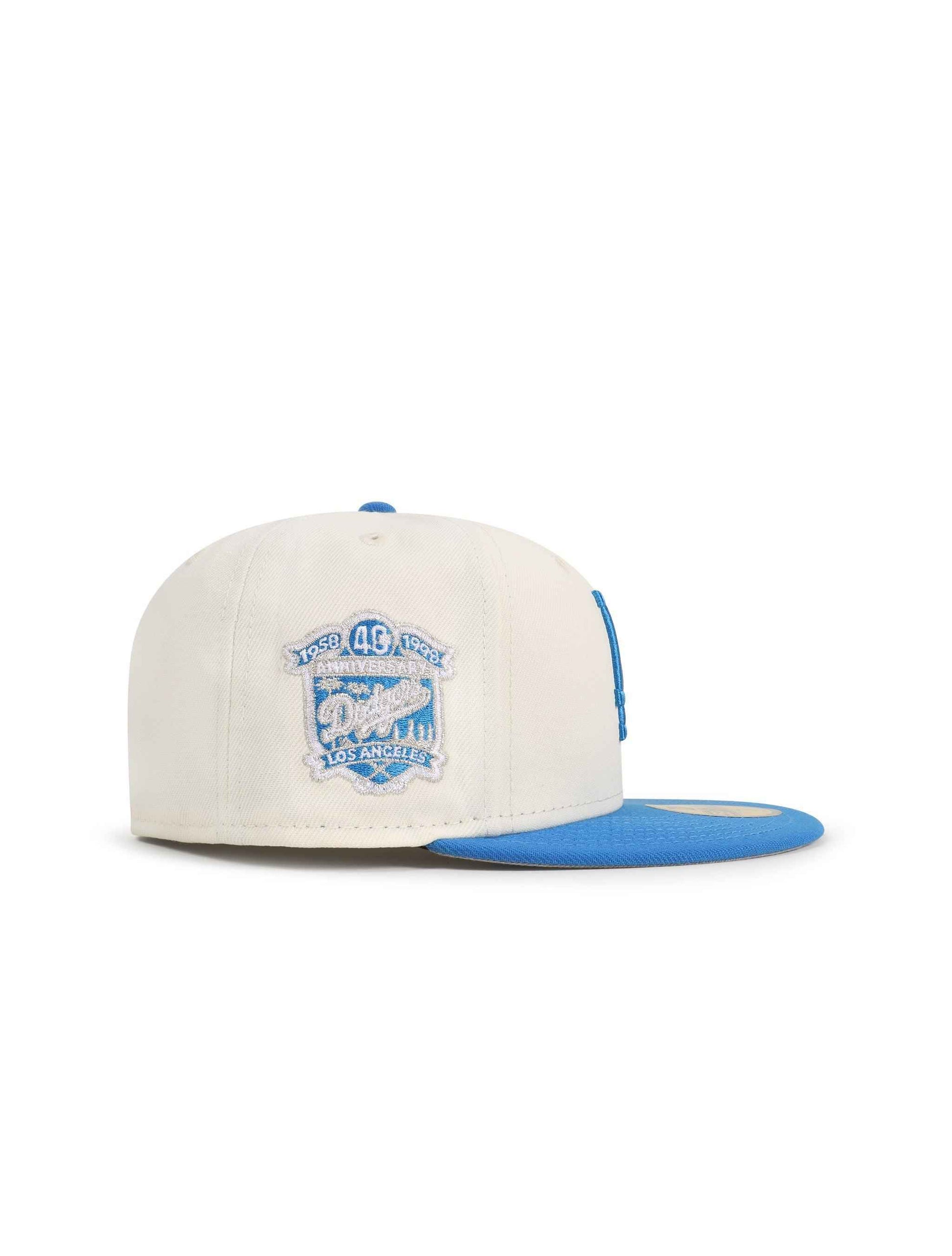 New Era 5950 Dodgers 40Th Anniversary Hat - Chrome/Southwest Blue