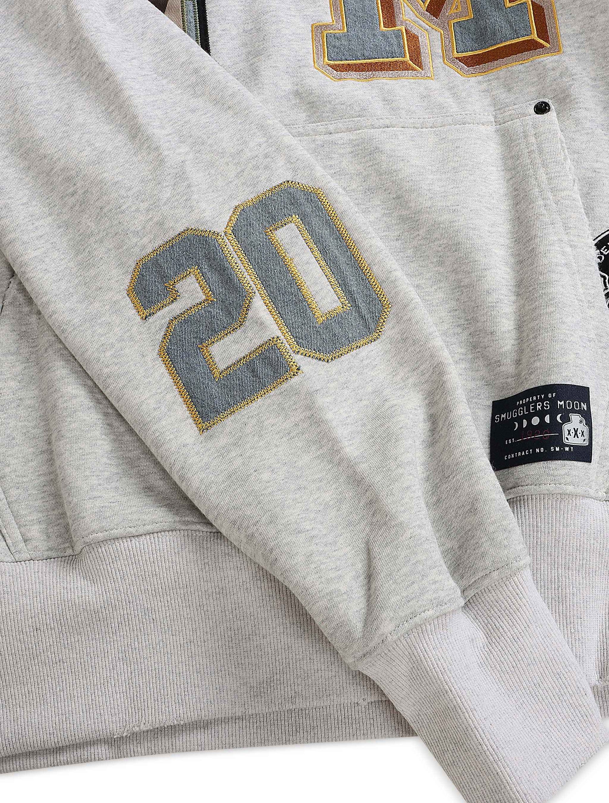 Smugglers Moon Woven Hoodie - Heather Grey