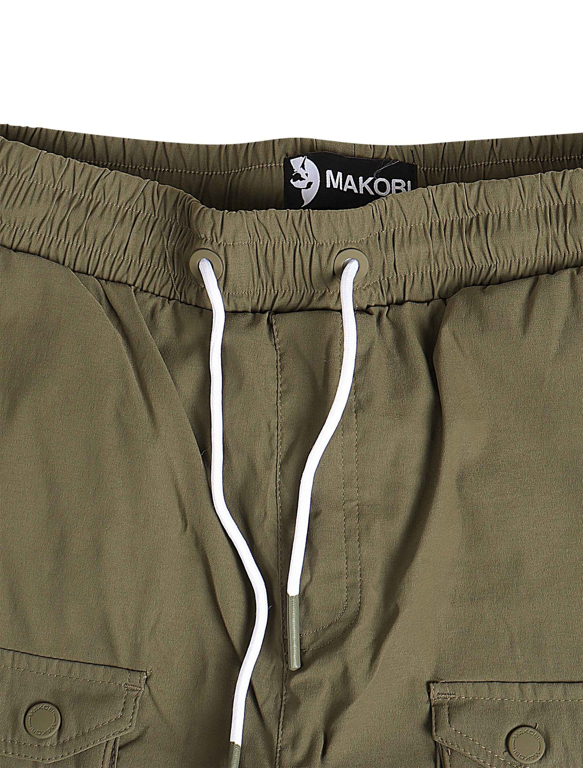 Makobi Colton Nylon Cargo Pants - Olive
