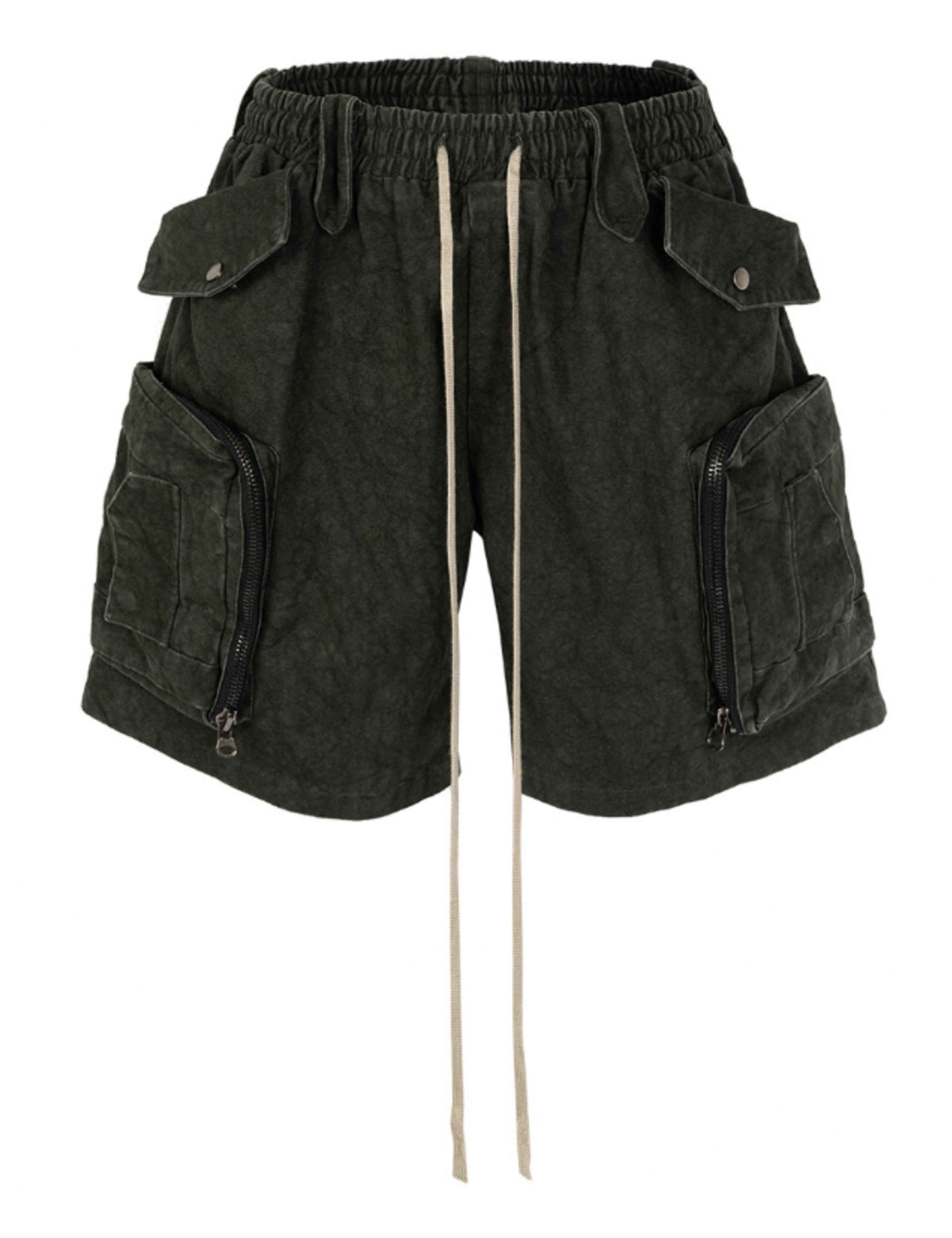 DRAWSTRING JUMBO POCKET CARGO SHORTS