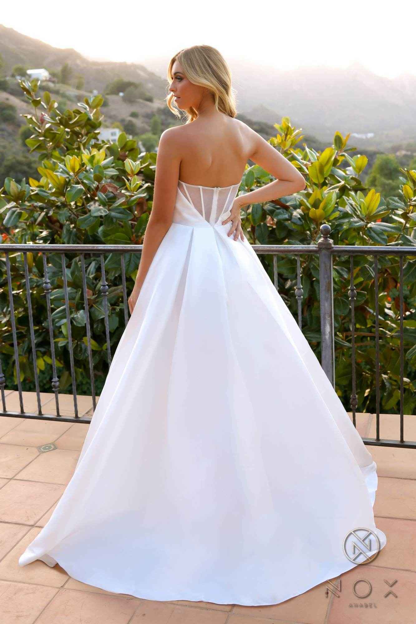 Nox Anabel JE988 Long Strapless Corset A-Line Wedding Gown