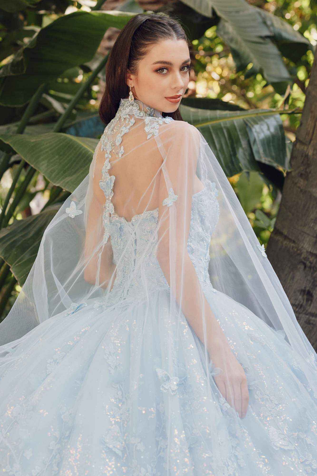 Juliet JT1449J Poofy Strapless Sweetheart Quinceanera Gown Includes Cape