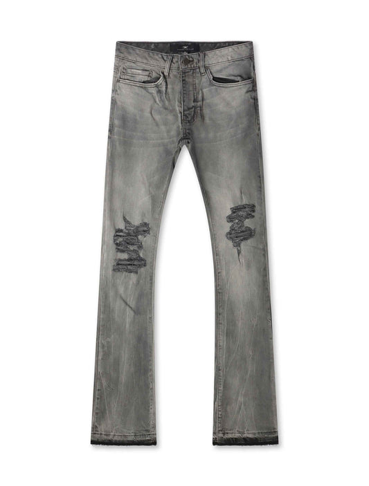 Jordan Craig Stacked Shredded Jeans - Smoked Gray