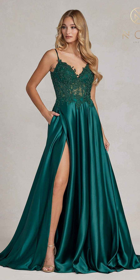 Nox Anabel K1121 Floor Length A-line Formal Gown with Pockets