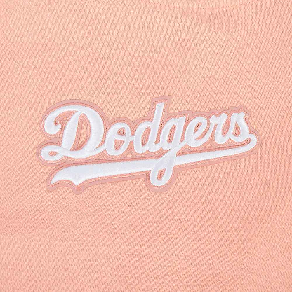 Pro Standard Womens LA Dodgers Cropped Wingspan Crewneck - Guava