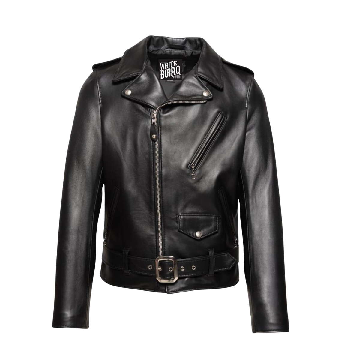 Men's Black Lambskin Asymmetrical Moto Jacket