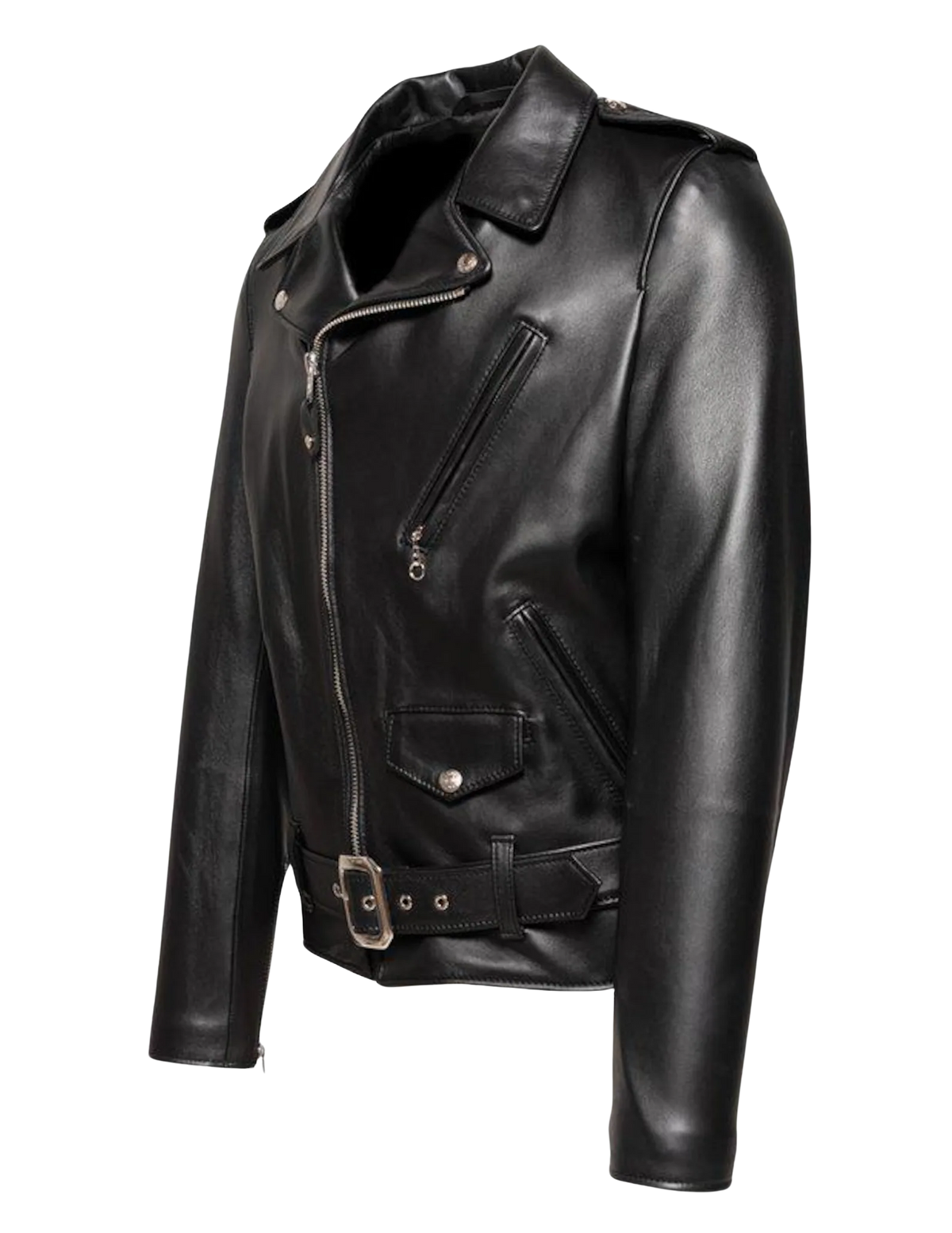 Men's Black Lambskin Asymmetrical Moto Jacket