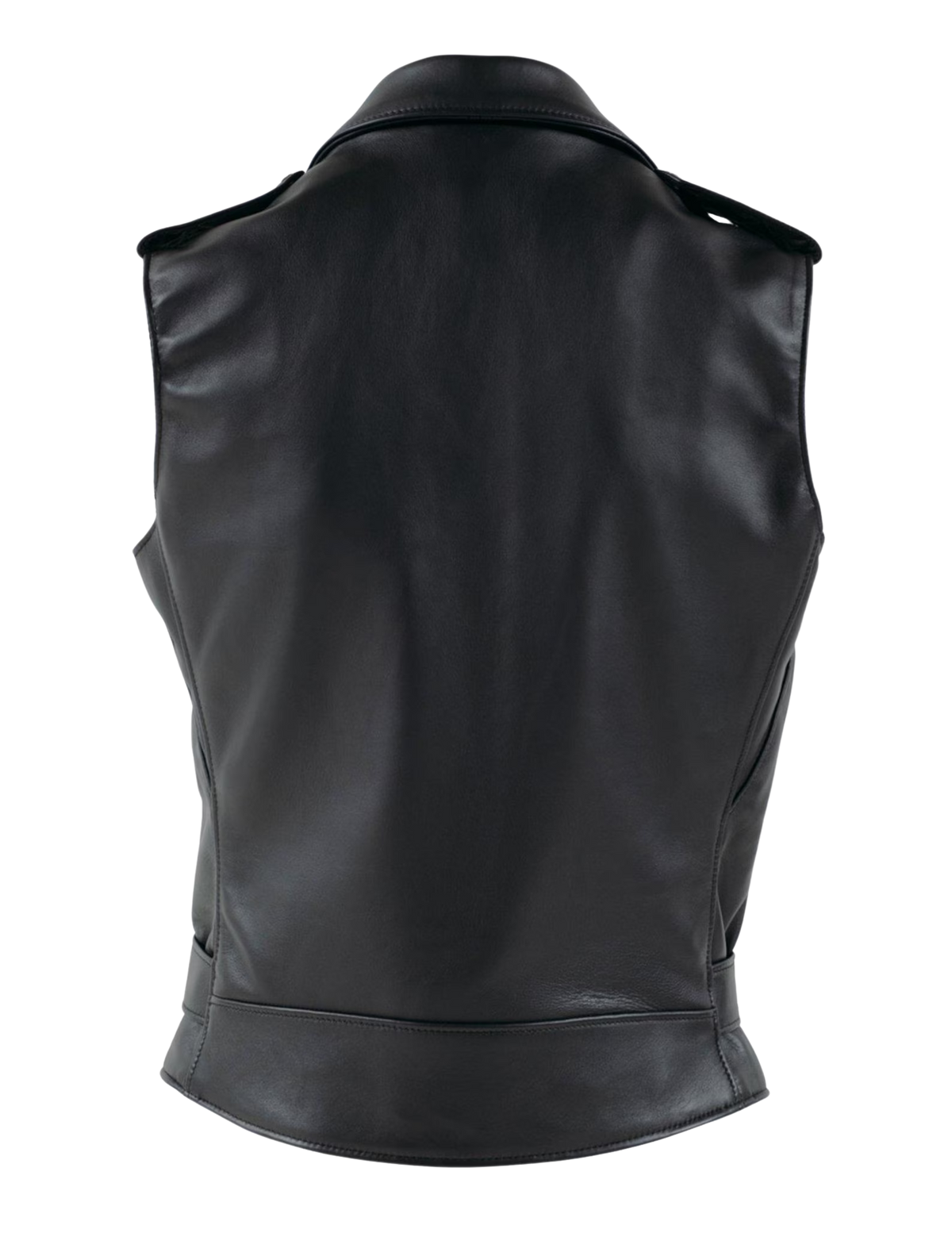 Men's Black Leather Biker Vest