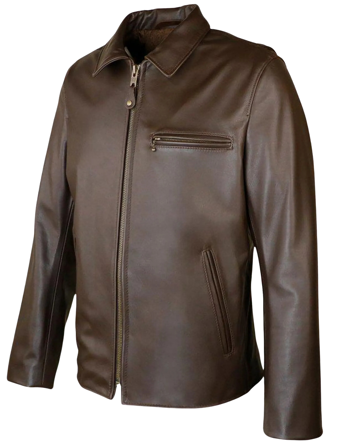 Men's Distressed Brown Lightweight Cowhide Delivery Jacket