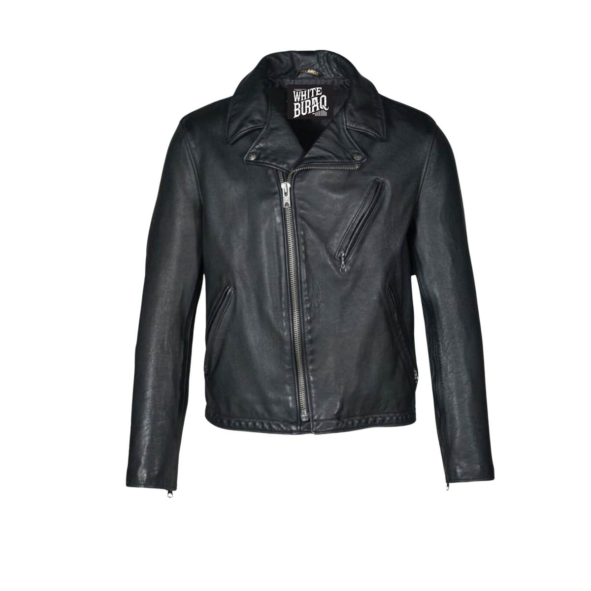 Men's Black Lightweight Cowhide Asymmetrical Moto Jacket