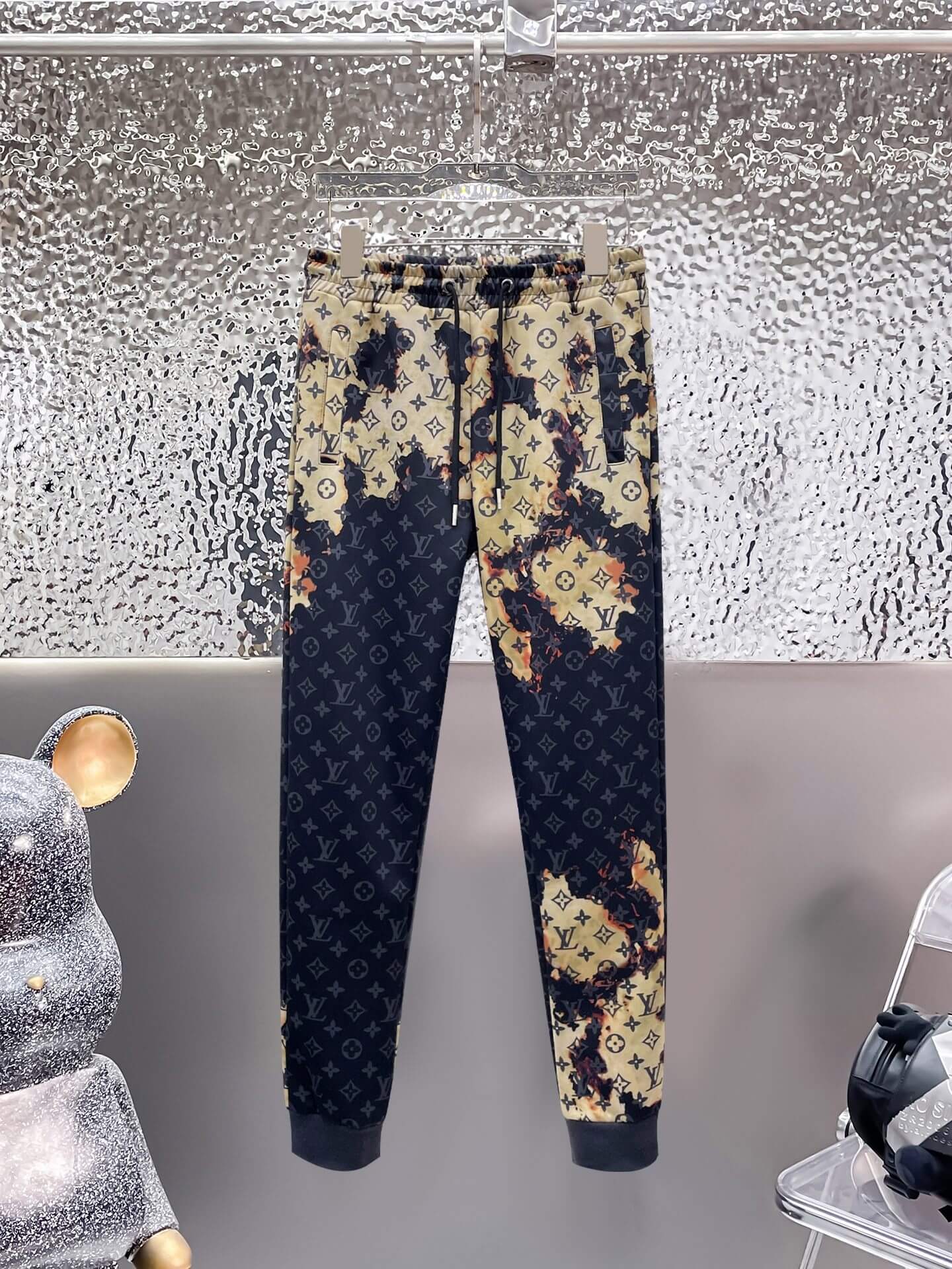 Monogram Bleached Effect Tracksuit Black and Tan CUSTOM