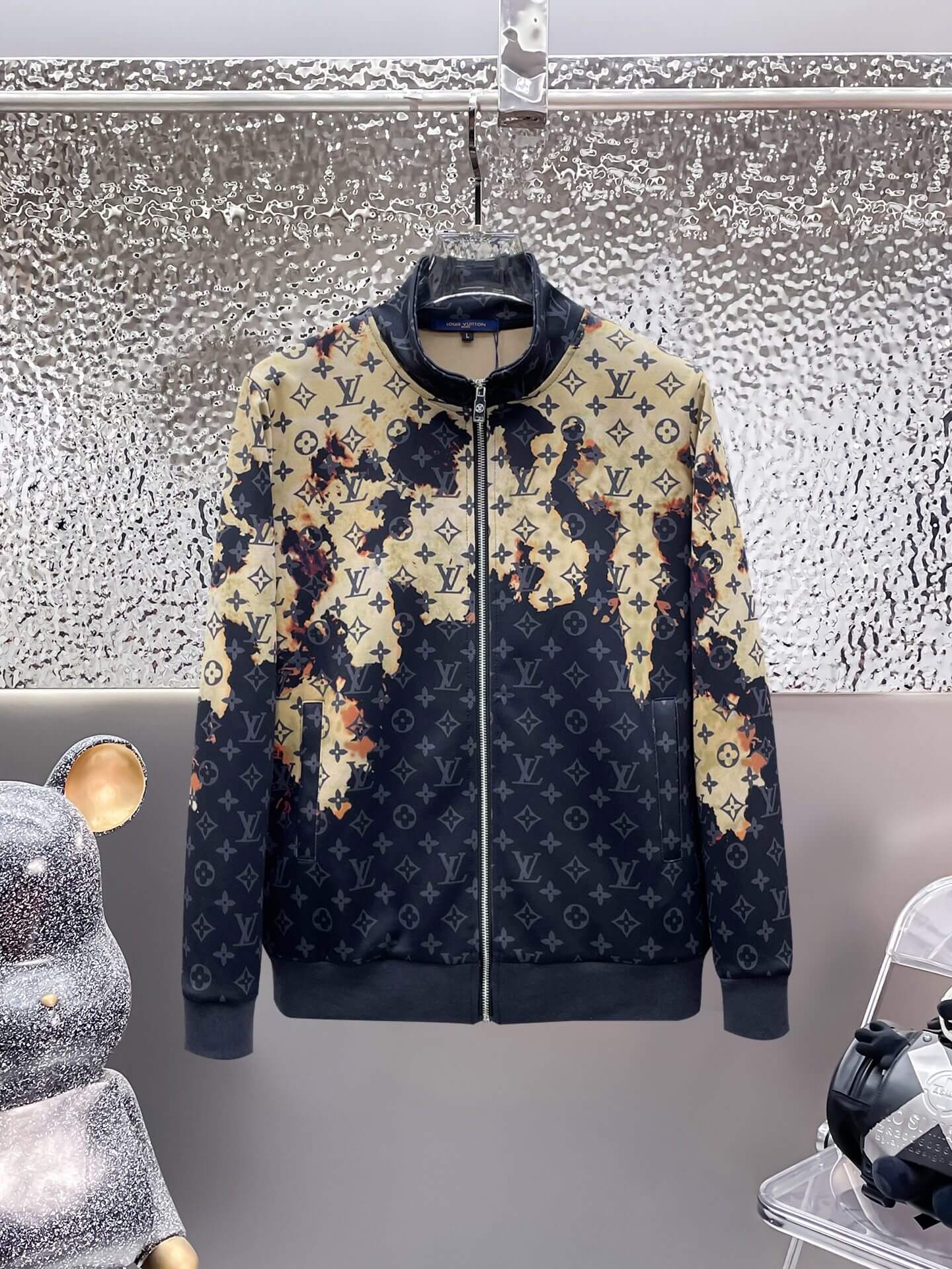 Monogram Bleached Effect Tracksuit Black and Tan CUSTOM