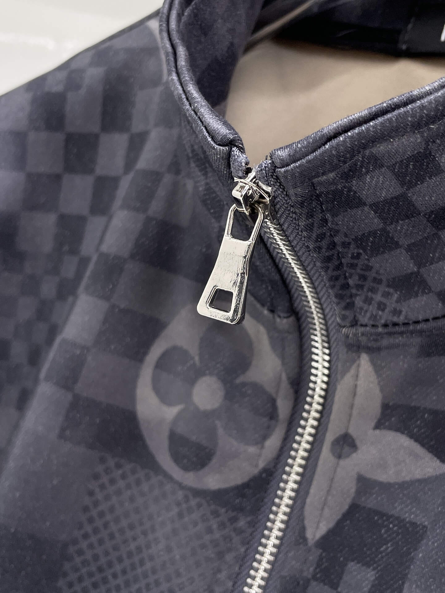 Louis Vuitton Monogram Patchwork Technical Jersey Tracksuit Grey Blue CUSTOM