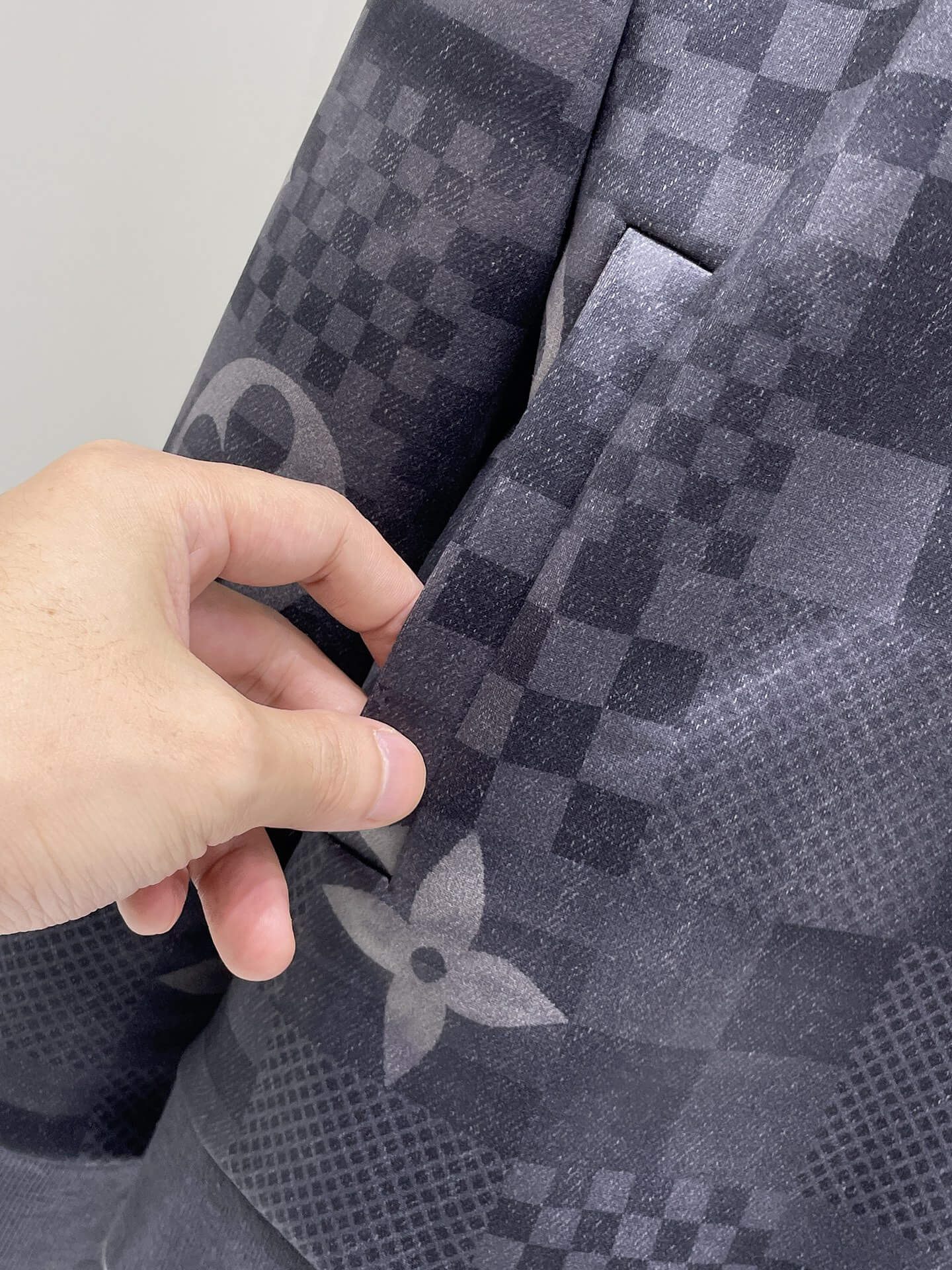 Louis Vuitton Monogram Patchwork Technical Jersey Tracksuit Grey Blue CUSTOM