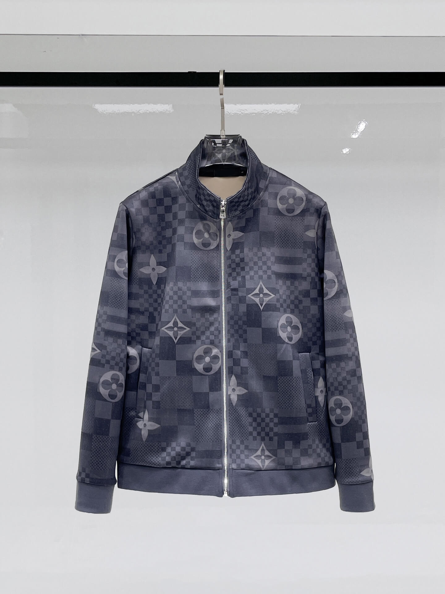 Louis Vuitton Monogram Patchwork Technical Jersey Tracksuit Grey Blue CUSTOM