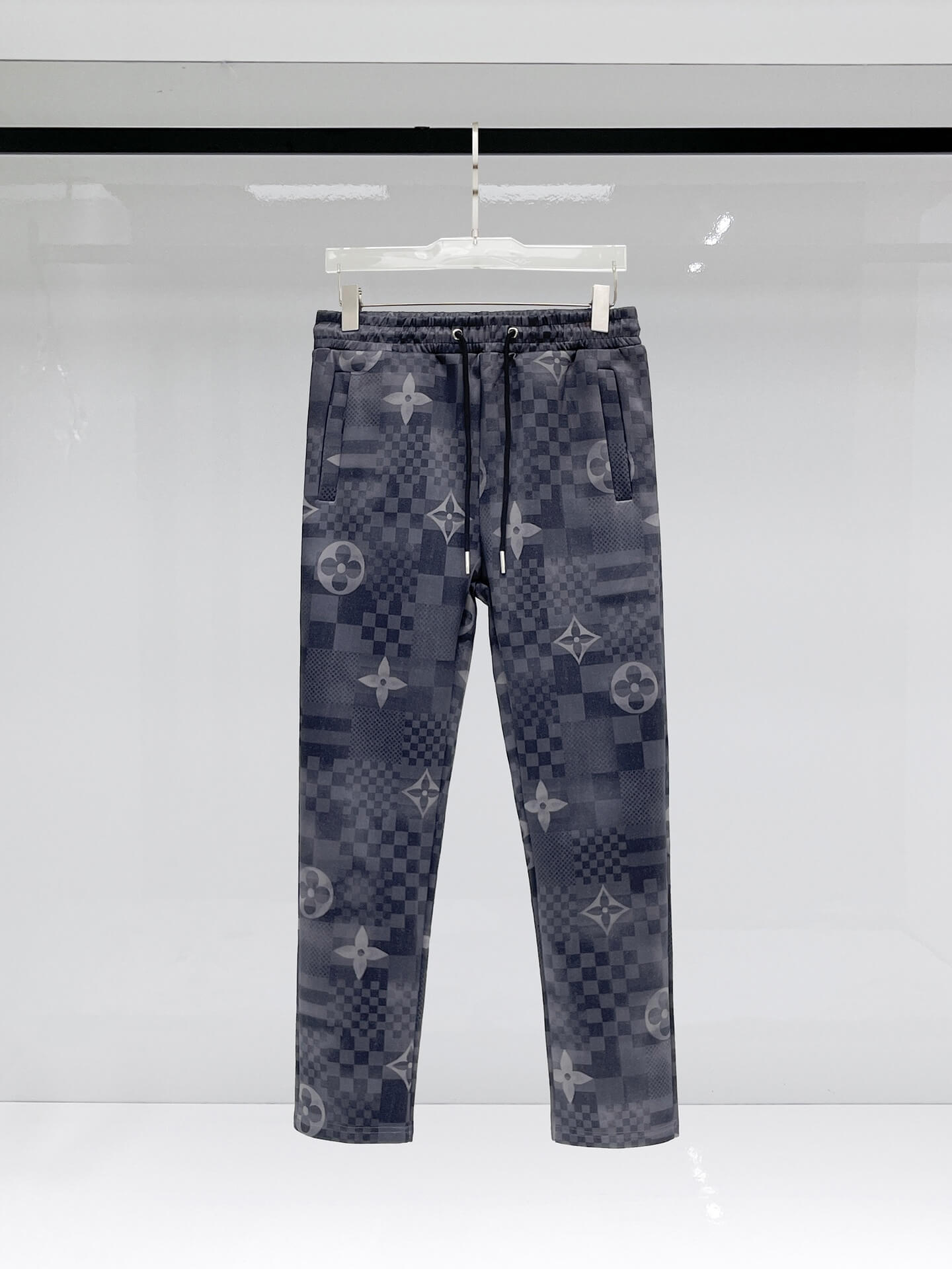 Louis Vuitton Monogram Patchwork Technical Jersey Tracksuit Grey Blue CUSTOM