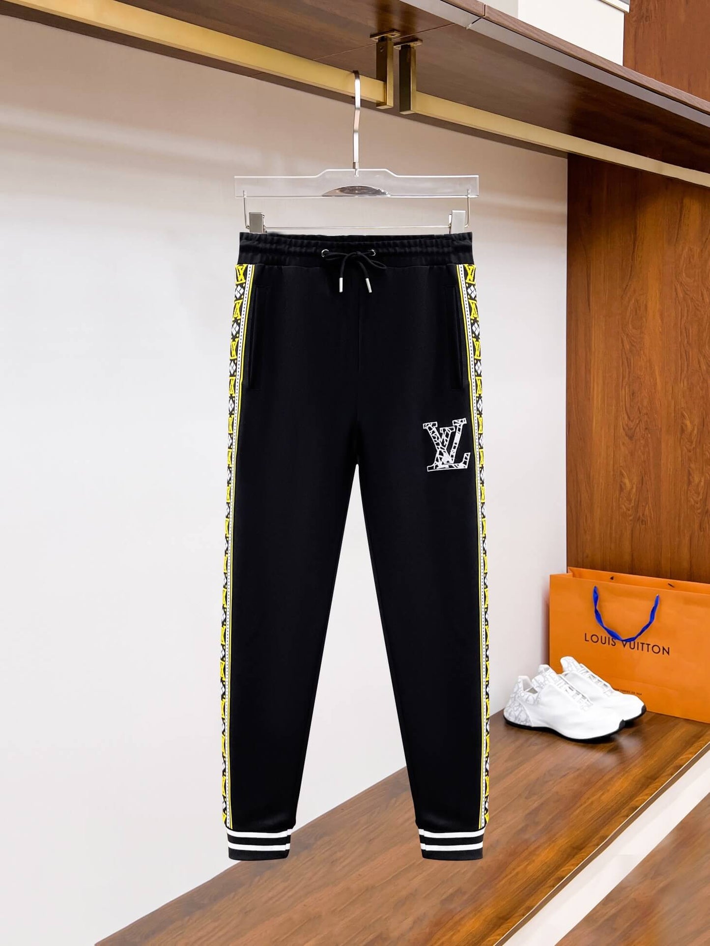 Louis Vuitton Oversized LV Patch Monogram Tape Tracksuit Black CUSTOM