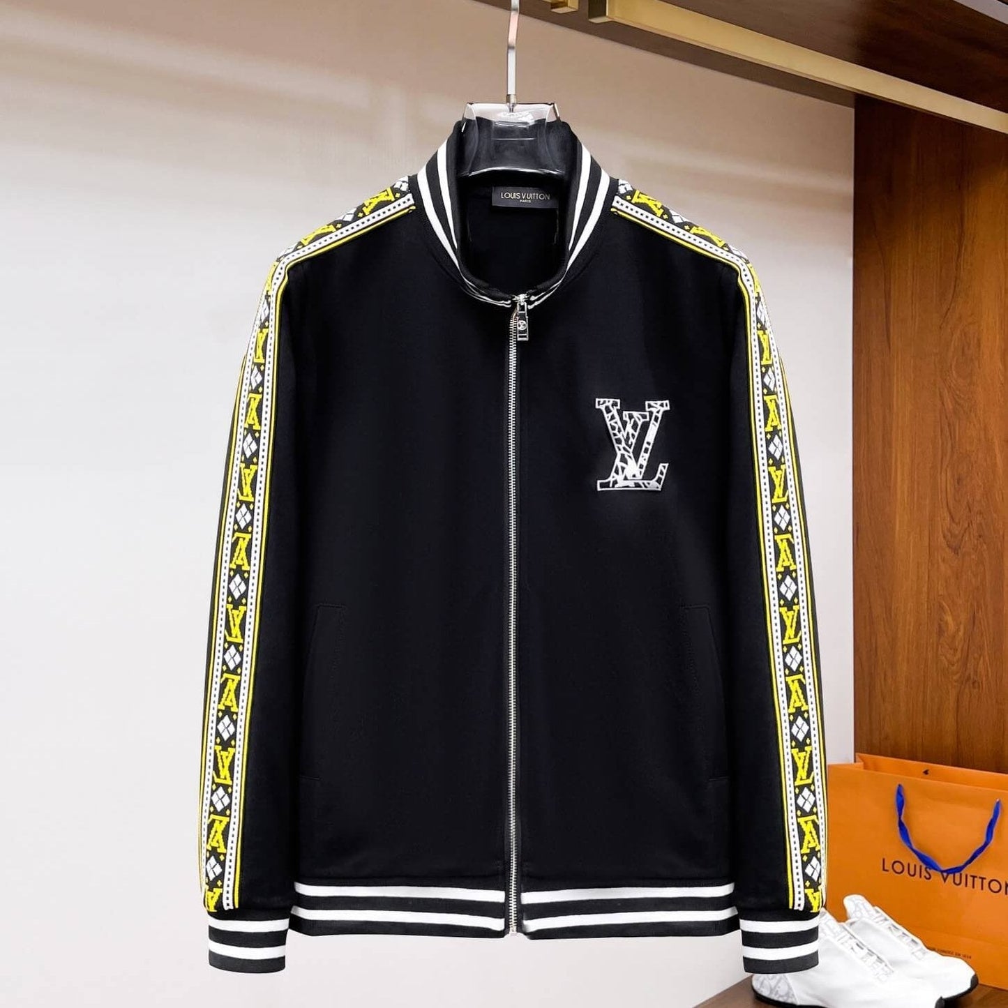 Louis Vuitton Oversized LV Patch Monogram Tape Tracksuit Black CUSTOM