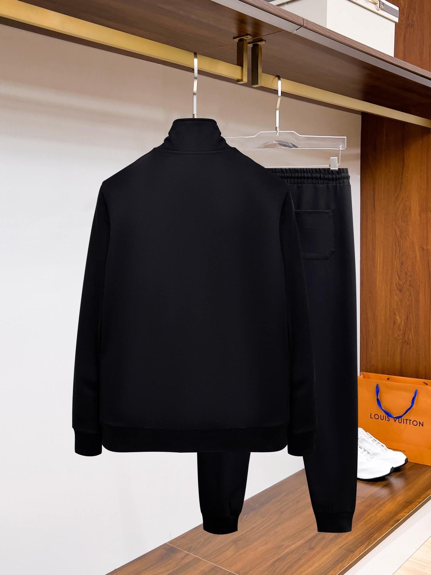Louis Vuitton Oversized LV Patch Monogram Tape Tracksuit Black CUSTOM