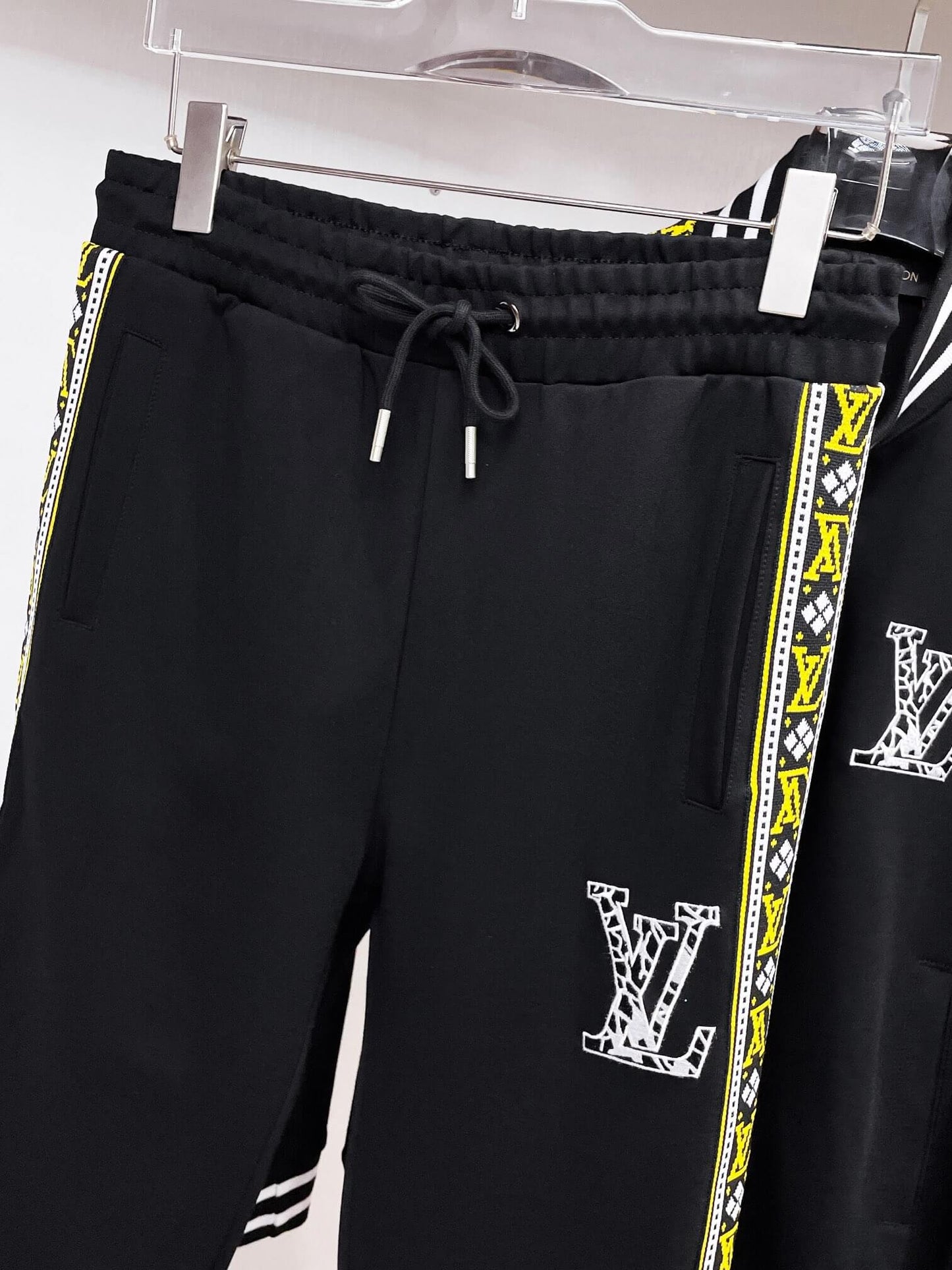 Louis Vuitton Oversized LV Patch Monogram Tape Tracksuit Black CUSTOM