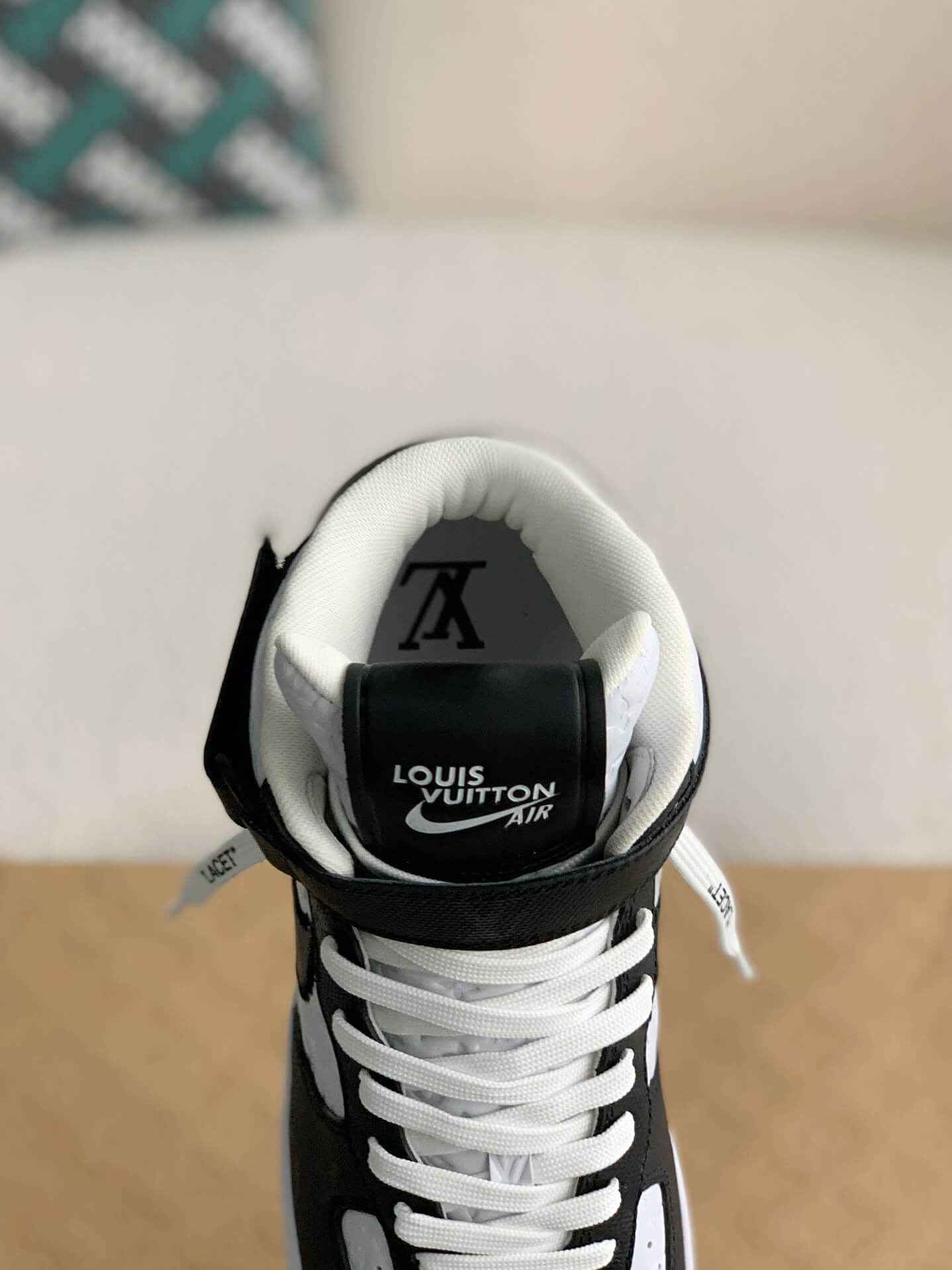 Custom Air Force 1 Mid – White & Black Monogram Leather