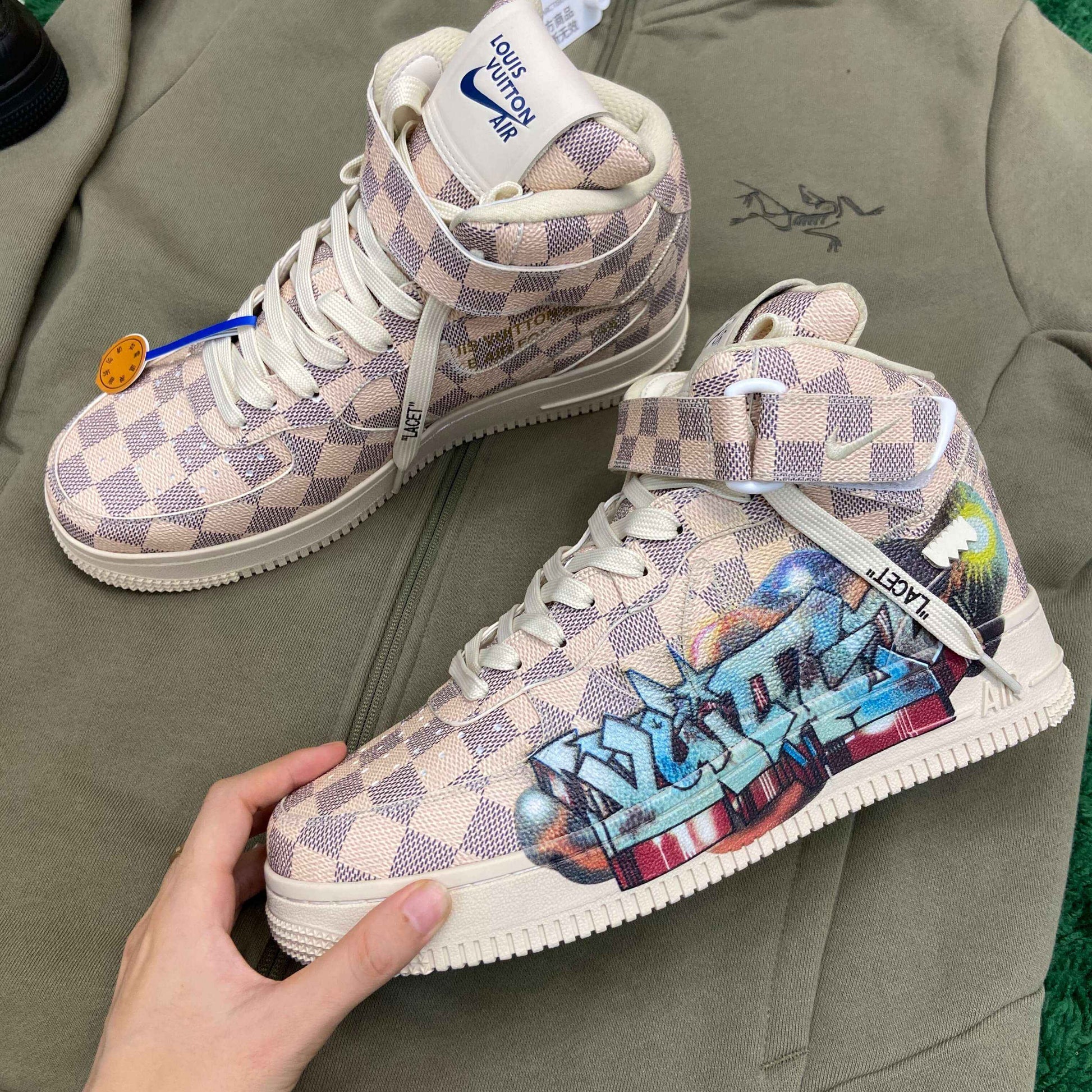 Air Force 1 Mid by Virgil Abloh – Damier Azur Graffit